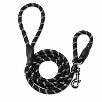 Laisse pour chien en nylon réfléchissant, solide et simple, pour toutes les tailles de chiens (grande/moyenne/petite), lavage à la main