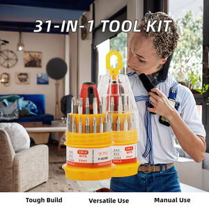 Kit d'outils de réparation de téléphone portable en acier au carbone <span class=keywords><strong>CHTON</strong></span> 31-en-1, tournevis multifonction, kit Pagoda, manuel, rechargeable - Product Image 4