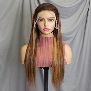 Pelucas de Cabello Humano 200% Natural de 14-30 Pulgadas # Pelucas de Cabello Liso con Encaje Frontal Transparente 13x4, Modelo P4/30 Highlight Bone Straight - Product Image 3