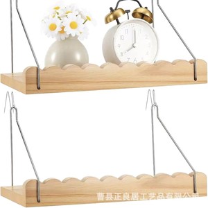 Wooden Wall Mounted <b>Shelf</b> Wave Shape Hanging Storage <b>Rack</b> For Bedroom Office Organizer - Product Image 1