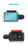 Enregistreur de conduite à trois objectifs, trois enregistrements, enregistreur vidéo HD 1080P, écran IPS 3,0 pouces, installation facile, garantie 1 an, caméra embarquée