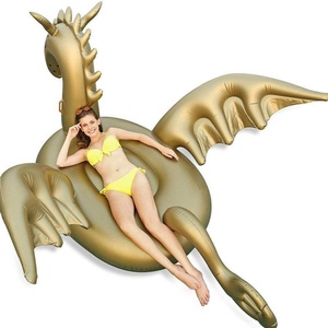 Flotteur géant gonflable en forme de dragon doré de luxe - Product Image 5