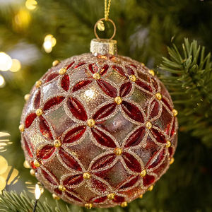 Decorazioni Natalizie Palline di Natale in Vetro per Albero di Natale Ornamenti Sfera Natalizia 8cm - Product Image 3