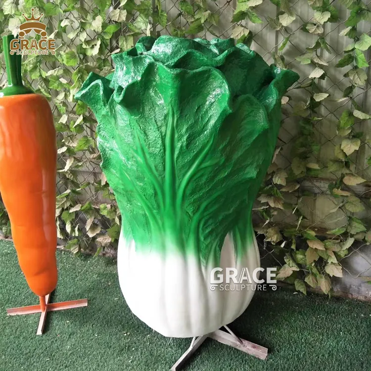Hot Sale Resin Sculpture Fiberglass Chinese Cabbage Statue