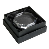 Presse-papiers en cristal K9 octogonal gravé au laser 3D avec logo personnalisé - Décoration de bureau transparente, souvenir de bureau