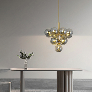 <span class=keywords><strong>Lampadario</strong></span> a Soffitto di Lusso in Ferro e Vetro, Lampada a Sospensione con <span class=keywords><strong>Sfere</strong></span> e Bolle, Facile Installazione - Product Image 2