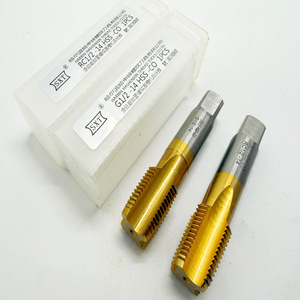 Macho de roscar recto GZG1/4 NPT RC3/4 de acero de alta velocidad, rosca derecha, 62 HRC, recubierto de cobalto y titanio - Product Image 1