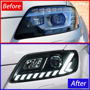 Montaje de faros automáticos LED de proyector dinámico de alta calidad para <span class=keywords><strong>Audi</strong></span> <span class=keywords><strong>Q7</strong></span> 2006-2015 accesorios de herramienta de actualización de lámparas delanteras de coche nuevo - Product Image 3