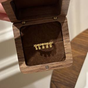 Bague GuFa en argent pur S925, pompon blanc, style romantique, exquis, polyvalent, coupe légère, luxe haut de gamme, sensation simple, design de niche - Product Image 5