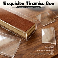 Moule à gâteau en acrylique 22,5/30/40 cm, moule transparent pour tiramisu, moule carré pour mousse au chocolat, moule à gâteau réfrigérable, récipient en plastique pour tiramisu