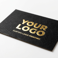 Tarjetas de Agradecimiento de Cartón Negro de Lujo Personalizadas con Estampado en Dorado para Empaquetado de Productos de Marca Premium
