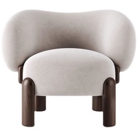 Fauteuil d'appoint Boucle avec pieds tubulaires en bois – Chaises compactes pour salon et mobilier de maison – Vente en gros