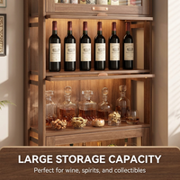 Meuble à vin vertical moderne et minimaliste en bois de rose massif, hauteur réglable, capacité de 4 bouteilles et 4 verres à pied, pour la maison et les hôtels
