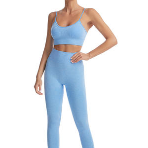 Soutien-gorge sexy sans couture personnalisé OEM vêtements de sport 2 pièces ensembles de yoga dos nu ensembles d'entraînement à fort impact pour les femmes <span class=keywords><strong>ensemble</strong></span> de gymnastique de haute qualité pour les femmes - Product Image 4