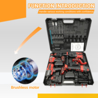 Ensemble d'outils électriques sans fil industriels 4-en-1 MT avec moteur sans balais, batterie au lithium 21V, comprenant clé à chocs, perceuse et meuleuse d'angle pour le bricolage