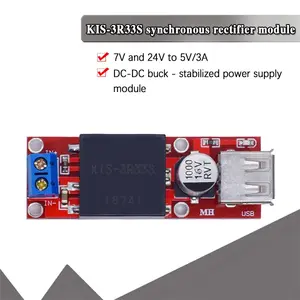 5V USB Output Converter DC 7V-24V To 5V 3A Step-Down Buck KIS33S Module KIS-33S