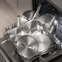 Ensemble d'ustensiles de cuisine en acier inoxydable, directement de l'usine, batterie de cuisine multi-pièces compatible induction, fabrication OEM ODM
