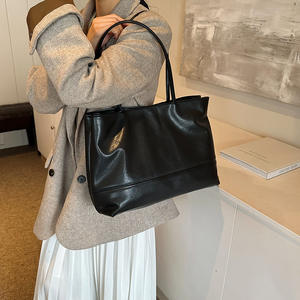 Sac fourre-tout simple marron, design grande capacité, sac à main mode femme - Product Image 3