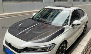 Para Honda para Civic FE1 FE2 H2 tipo capó ventilado frontal Material de fibra de carbono - Product Image 3