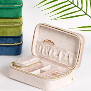 Luxury Custom logo <strong>Jewelry</strong> case Hot Sale Travel Leather Storage Necklace Packaging <strong>Boxes</strong> Display Velvet <strong>Jewelry</strong> Organizers - Product Image 2