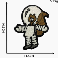 Alphabet personnalisé A-Z éponge Chenile lettre numéro Patch 0-9 dessin animé ours marron brodé serviette avec fleur forme fait tissu