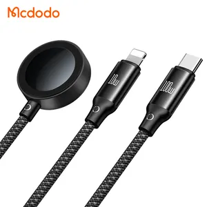 Mcdodo 494 3 in 1 USB C Wireless Cable PD100W Type-C TO C + L+ Wireless Pad 3 in 1 Wireless Charger Cable For iPhone iWatch Ma