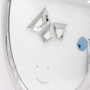 Miroir complet en acier inoxydable Art mural stéréoscopique en métal 3D Miroir de décoration personnalisé pour la maison - Product Image 3