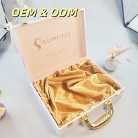Boîte cadeau en carton rigide avec couvercle et base en papier fantaisie en cuir, design simple avec logo personnalisé