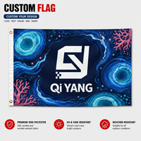 Drapeaux en polyester tricotés à impression numérique personnalisée en gros pour bannière de publicité extérieure livraison rapide à bas prix