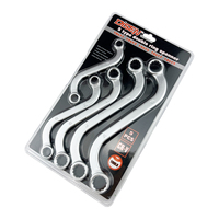 Jeu de 5 clés à double anneau de type S, 10-19 mm, clé à fourche déportée pour réparation mécanique automobile et moto, kit d'outils à main