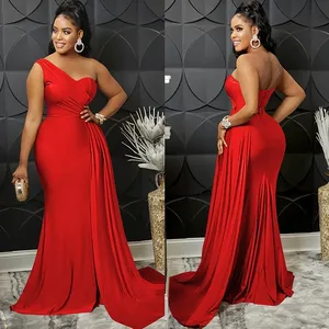 Sexy One Shoulder Elegante Abendkleider für Frauen Party Night Mermaid Dress Backless Side Split Bodycon Langes Kleid Vestidos