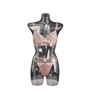 Ensemble de lingerie féminine avec string en dentelle et résille, 2 pièces, lingerie sexy, ensemble soutien-gorge et culotte - Product Image 4