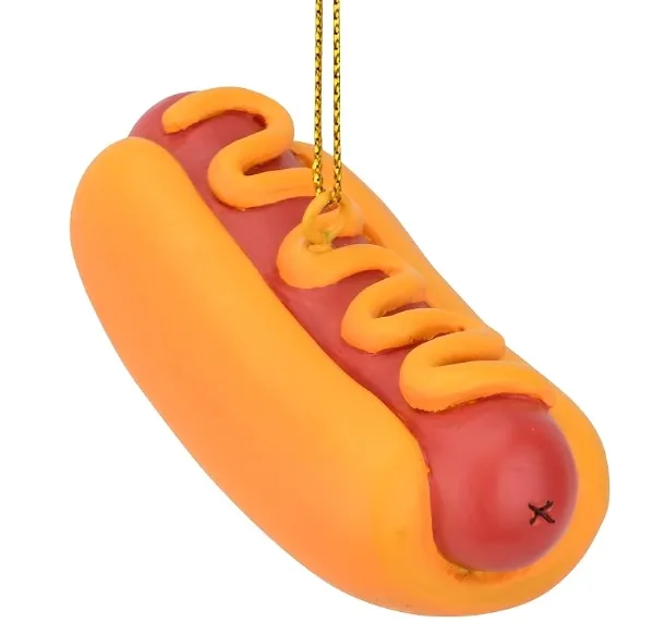 Personalized resin hot dog food Christmas ornaments