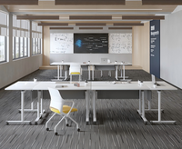 Table longue mobile en métal au design moderne et simple, personnalisable, pliable, pour l'école, le bureau ou les conférences