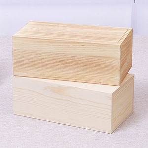 Boîte rectangulaire en bois massif avec couvercle coulissant pour le rangement de bijoux, montres et lunettes, taille et épaisseur personnalisables - Product Image 2