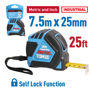 FIXTEC Regla de construcción de herramientas de alta resistencia 3m/5M/7,5 m/10m Tapeline Regla retráctil Cinta métrica de acero con <span class=keywords><strong>dos</strong></span> botones de parada - Product Image 4