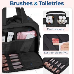 Bolsa de Aseo Acolchada en Oferta, Bolsa de Cosméticos de Gran Capacidad, Bolsa de Almacenamiento de Maquillaje para Viajes al Aire Libre, Personalizable - Product Image 2