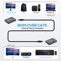 Extensor KVM HDMI sobre IP, Ethernet sobre Cat5, 1080p, 150m, RJ45, Compatible con IR, Extensor HDMI