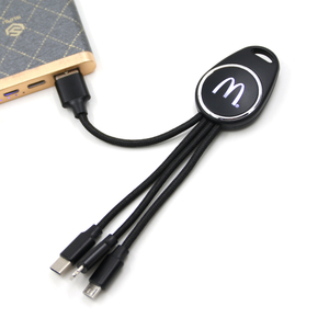 <span class=keywords><strong>Adaptateur</strong></span> de câbles de charge USB multifonctionnel pour porte-clés, ensemble d'adaptateurs de câbles de charge LED 3 en 1, chargeur de câble de voyage pour porte-clés - Product Image 3