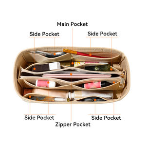 <span class=keywords><strong>Sac</strong></span> à cosmétiques multifonction pour femmes, insert en tissu feutré, <span class=keywords><strong>sac</strong></span> à main multifonction, organisateur multi-poches, pochette de voyage, accessoires - Product Image 3