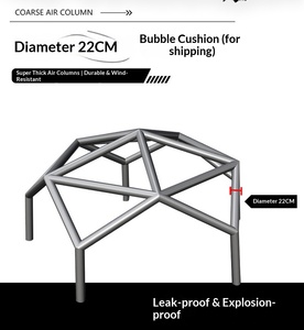 Tente de <span class=keywords><strong>camping</strong></span> gonflable en forme d'étoile à 5 branches, diamètre 6 m, revêtement noir, coton TC, tube à air, tente familiale pour le glamping en plein air - Product Image 3