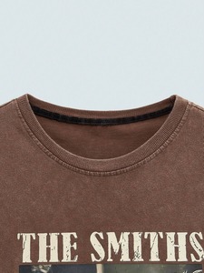 T-shirt rétro délavé pour homme, motif créatif, convient aux hommes et aux femmes, vêtement d'été ample. F10 - Product Image 3