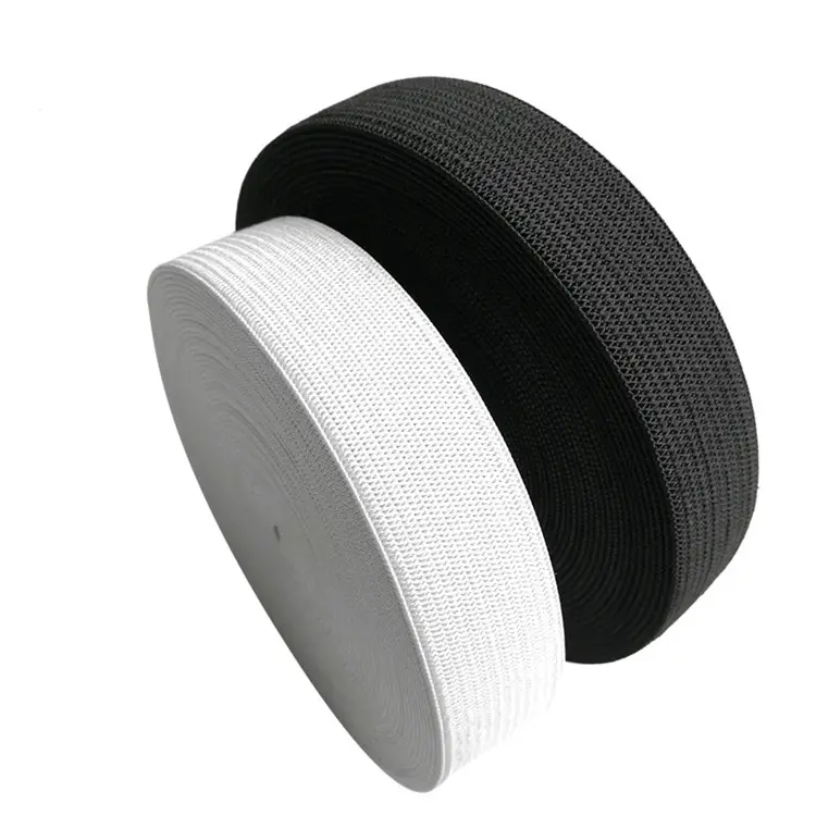 Best Quality Elastic Bands White and Black Polyester Elastic Bands for Clothes Garment Sewing