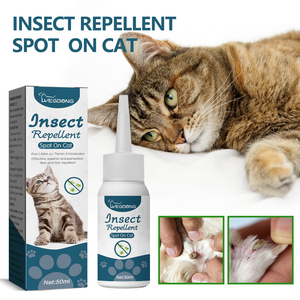 Répulsif contre les puces et les tiques pour chats, formule en points, avec des huiles essentielles naturelles pour une protection longue durée et une défense quotidienne contre les parasites - Product Image 1