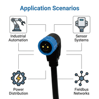 Connecteur rond étanche IP67 haute tension M23 UL94-V0 à 6, 8 ou 15 broches avec verrouillage par pression pour moniteur d'automatisation industrielle de haute qualité