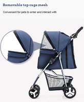 Poussette pliable de luxe pour animaux de compagnie Poussettes d'extérieur pour chiens Poussette de voyage pour animaux de compagnie avec de grandes roues