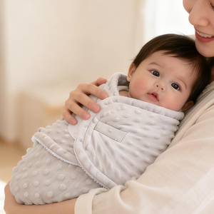 <span class=keywords><strong>Couverture</strong></span> <span class=keywords><strong>d</strong></span>'emmaillotage pour bébé, sans fluorescence, en polaire douce à pois, sac de couchage chaud, respirant et confortable pour nouveau-né de 0 à 6 mois - Product Image 3