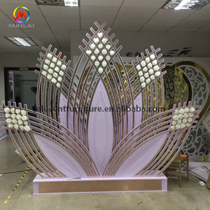 Event Used Special Lotus Custom Acrylic PVC Wedding <strong>Backdrop</strong> <strong>Stand</strong> - Product Image 4