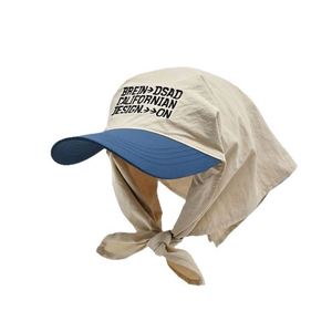 Children's Unisex Sunscreen <b>Hat</b> <b>Summer</b> Nylon Breathable Street Style Cap with Color-Blocking Design 50-52cm - Product Image 1