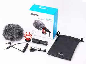 Universal <span class=keywords><strong>BOYA</strong></span> BY-MM1ไมโครโฟนปืนลูกซอง,ไมโครโฟนบันทึกวิดีโอสำหรับ DJI OSMO DSLR กล้องสมาร์ทโฟน3.5มม. สายสัญญาณเสียง